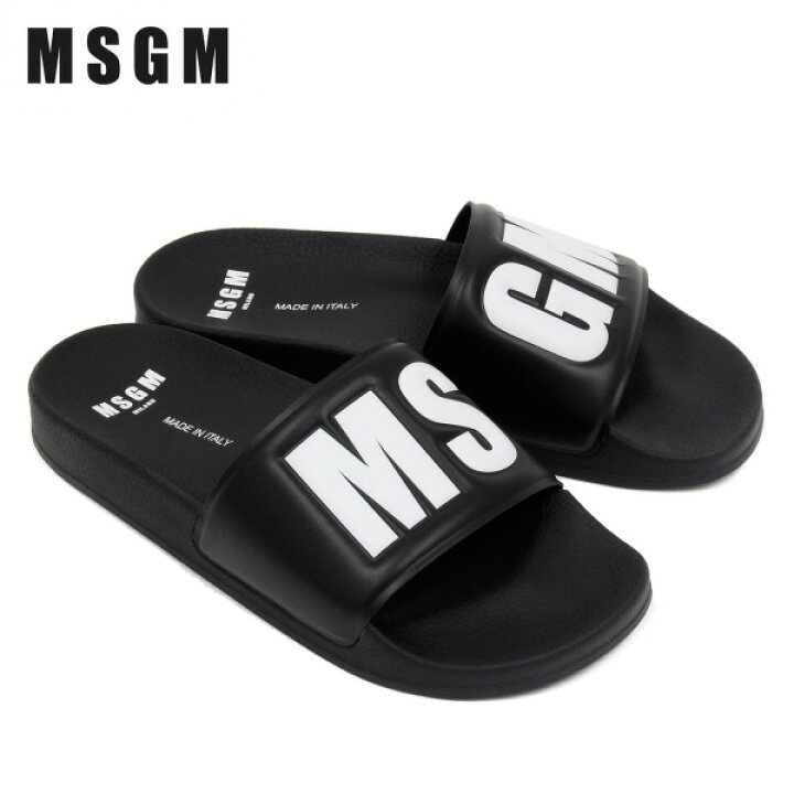 MSGM シャワーサンダル エムエスジーエム ブラック 44サイズ マイクロ 
