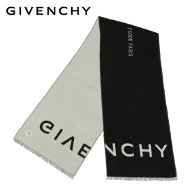 ジバンシィ GIVENCHY シルク混 ロゴマフラー スカーフ【BLACK×WHITE 】GV3518 J4180 004/goods