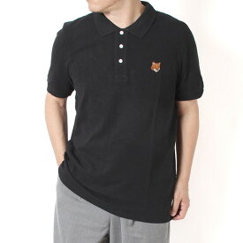 26SSモデルメゾン キツネ MAISON KITSUNE メンズ FOX HEAD レギュラーフィット鹿の子ポロシャツ【P199 BLACK】PM00209KP0002 P199/【2026SS】m-tops