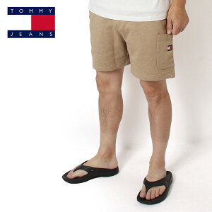 �g�~�[�E�q���t�B�K�[ TOMMY HILFIGER TJM REG BADGESWEATSHORT EXT �g�~�[ �W�[���Y �V���[�g�p���c�yVintage Camel Melange�zDM0DM18479HEF HEF/�y2025SS�zm-bottoms