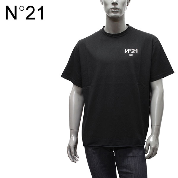 ヌメロ ヴェントゥーノ N°21<br> メンズ ロゴプリント Tシャツ<br>23EN1M0F011 6331 9000 m-tops