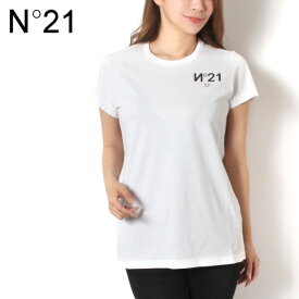 ヌメロ ヴェントゥーノ N°21 レディース ロゴプリント Tシャツ【ホワイト】23EN2M0F031 6331 1101/【2023SS】l-tops