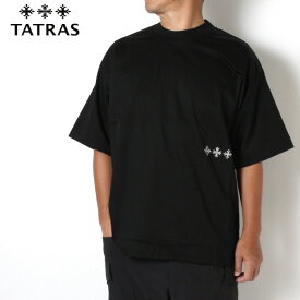 タトラス TATRAS メンズ DALAMIA スリークロスプリント Tシャツ【BLACK】MTLA23S8005 BLACK/【2023SS】m-tops