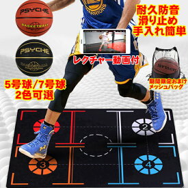 バスケ 練習マット 室内 ドリブル マット バスケットボール ミニ 5号 7号 子供 小学生 球 折りたたみ 耐久防音 フットマット ゴムフット ワーク訓練 システムマット 青少年 滑り止め 室内外汎用
