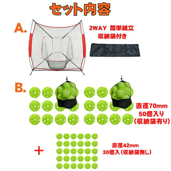 楽天市場】野球 バッティングネット 穴あきボール 集球ネット 練習 