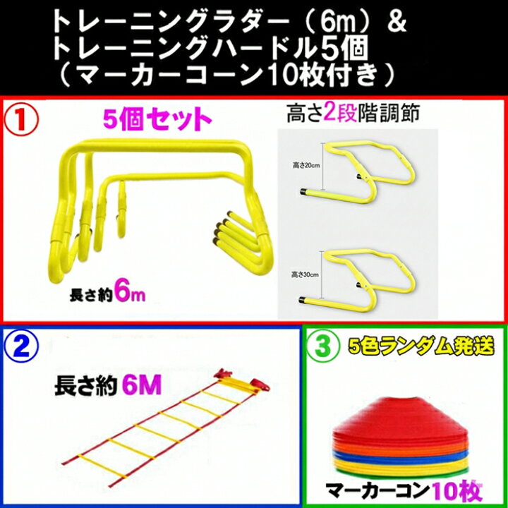 楽天市場】トレーニング ミニ ハードル ラダー 6m 折り畳み式 5個 