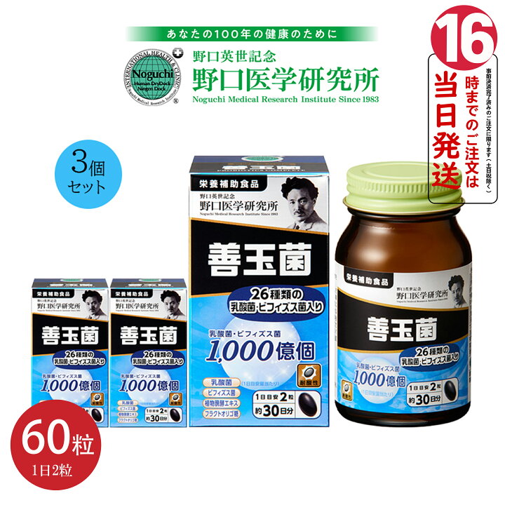 楽天市場】【3個セット 正規品 】野口医学研究所 NOGUCHI 善玉菌 60粒 