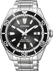 [CITIZEN] �r���v PROMASTER MARINE�V���[�Y �G�R�h���C�u �_�C�o�[ 200m ���f�� �O���[��/�V���o�[ ���(�j+�C���f�b�N�X) �t��]�h�~�x�[�� �˂����b�N��イ�� �����Y (BN0190-82E �u���b�N)