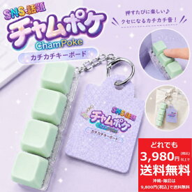 チャムポケ カチカチキーボード〈棒/グリーン〉キーボード スイッチ キーホルダー ブロック ボタン ストレス解消 リラックス おもちゃ キッズ 子供 カチカチ 可愛い ランドセル 鞄 かばん 大人気 知育 デコって楽しい 繰り返し プレゼント キーホルダー パソコン ランキング