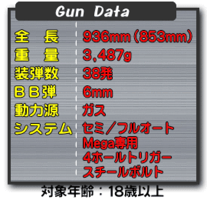 楽天市場】ガスマシンガン Mega MKM マークスマン システム7