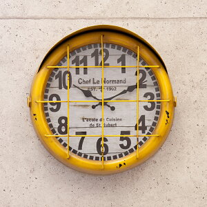 アンティーク ダイカットクロック(壁掛け時計) 「サブマリン2 イエロー」 クロック