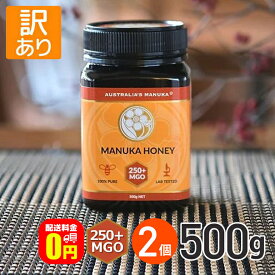 最大400円OFFクーポン!6/7の9:59まで♪★ ◆訳あり◆【送料無料】アクティブ マヌカハニー MGO250+ 500g 2個セット 賞味期限【2025年3月31日】