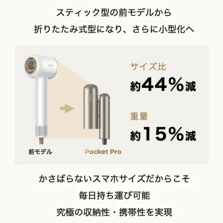 楽天市場】【プロ仕様コンパクト】ヘアドライヤー Dreame Hair Pocket 