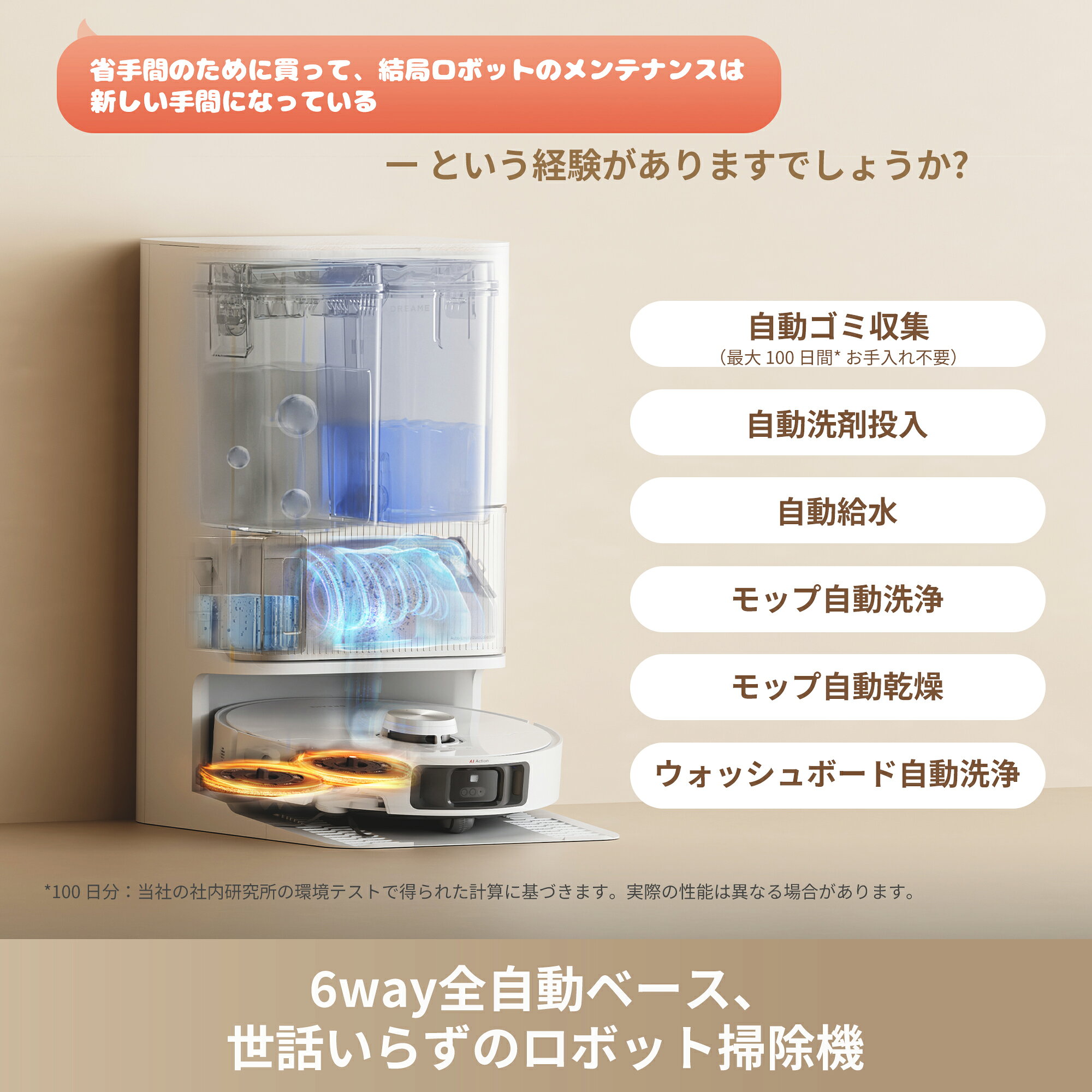 【ドライヤープレゼント実施中】Dreame(ドリーミー)L40sProUltraロボット掃除機吸引&水拭き両用19000Pa強力吸引段差40mm越えモップ&ブラシ伸縮可能自動ゴミ収集モップ自動洗浄熱風乾燥自動洗剤投入絡まり防止ブラシお掃除ロボット掃除機クリーナー高性能