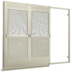 雨戸一筋 半外付型 壁付タイプ 可動ルーバー雨戸 2枚 鏡板無し戸袋 オーダーサイズ 幅一筋W1540〜1930×高さ一筋H620〜907mm 台風対策 LIXIL/TOSTEM リクシル 後付け雨戸 リフォーム DIY ドリーム