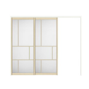 【オーダーサイズ 】可動間仕切り 引戸上吊方式 リクシル ラシッサD キナリモダン 片引戸2枚建 AKMKD-LZE ノンケーシング枠 W1604〜2954mm×H1750〜2425mm DIY ドリーム