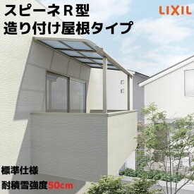 テラス屋根 スピーネ リクシル 間口3000×出幅885mm 造り付け屋根タイプ 屋根R型 耐積雪対応強度20cm 自在桁 リフォーム DIY ドリーム