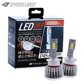 LEDバルブ ヘッドライト D4S D4R 6000K 10000lm 純正HID用 LEDヘッドライト SPHERE-LIGHT(スフィアライト) SLGD4SR060