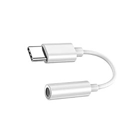 ALLVD USB-C to 3.5 mm イヤホンアダプタ Type-C ヘッドフォン変換ジャック オーディオアダプタ, 高耐久 通話/音量調節/音楽 MacBookAir/Pro/iPad Pro/Android/Type-Cデバイス 対応（ホワ
