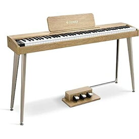 Donner 電子ピアノ 88鍵盤 でんしぴあの ベロシティセンシティブ鍵盤 タッチ MIDI 3本ペダル スタンド アダプター付 温かみを感じる木製 初心者 コンパクト 日本語説明書 オーク調 DDP-60