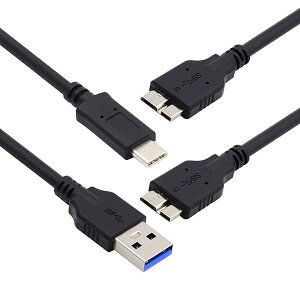 P[u 2{/Zbg USB 3.1 USB-C Type-C - Micro 3.0  USB 3.0 Type-A IX - Micro 3.0 B IX fBXN SSD f[^P[u 15cm