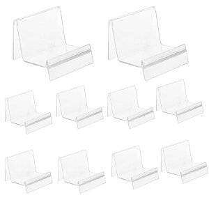 10個セット ディスプレイ 展示用 アクリル クリア 展示台 透明 財布 CD 商品 撮影 展示 台 収納 スタンド(7cm)