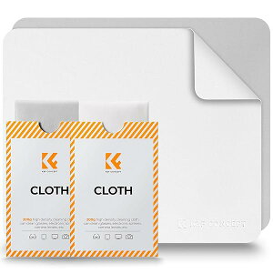 カメラクリーニングクロス 2枚入り 超極細繊維生地 マイクロファイバー 個包装封筒バッグ メガネ拭き カメラレンズ 液晶画面 望遠鏡用 (1枚ホワイト1枚グレー)
