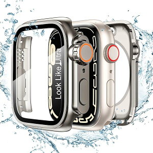 for Apple Watchケース 45mm/44mm/41mm/40mm 瞬時にApple Watch Ultra 2/Ultraに変身する 防水 series 9/8/7/SE/6/5/4 液晶保護フィルム+保護ケース+背面ケースの3 in 1