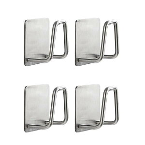 フック 粘着 フック 壁 壁付け フック 壁掛け フック 耐荷重 10kg 強力粘着フック 穴開けない 傷つけない 貼り付け跡なし 防水 防湿 錆びない 壁を傷つけない 【4個入り】シルバー×4