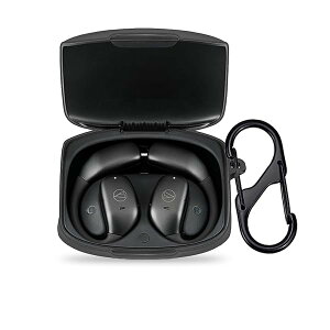 For オーディオテクニカ ATH-AC5TW ケース カバー シリコン 保護ケース 充電便利 全面保護 紛失防止 滑り止め 軽量 キズ防止 スリム 薄型 旅行 耐衝撃 防塵-ブラック