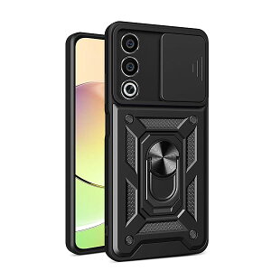 OPPO A3 5G ケース『』新型 TPU+PC カバー リング 360度回転 スタンド機能 車載ホルダー対応 レンズ保護 OPPO A3 5G 専用 耐衝撃 衝撃吸収 指紋防止 擦り傷防止 着脱簡単 (ブラック)
