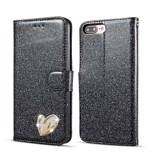 iPhone 7 Plus P[X iPhone 8 Plus P[X 蒠^ PU J[h[ }Olbg X^h@\ Sʕی X}zP[X 킢  XgbvtACtH7 Plus/8 PluspJo[ - ubN