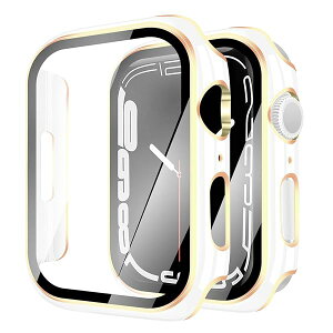 【2024改良ケース】 対応 アップルウォッチ カバー Series SE2/SE/6/5/4 アップルウォッチ ケース PC素材 光沢式 Apple Watch ケース ガラスフィルム 一体型 日本旭硝子材 二重構造 Apple Watch カバー