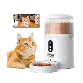 自動給餌器 猫 カメラ付き 中小型犬用 ペット 給餌器 タイマー機能 音声録音 4L容量 2WAY給電 自動餌やり機 スマホ連携 管理 双方向会話 iOS Android対応 操作簡単 お手入れ簡単 1日8食 日本語説明書 SP03