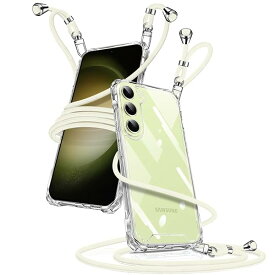 Samsung Galaxy S23 5G ケース クリア ショルダー ギャラクシーS23 スマホケース SC-51D SCG19 カバー 肩掛け 斜めかけ 縄掛けケース 透明 薄型 軽量 TPU+PC 携帯ケース 紐付き 斜めがけ 織りストラップ付