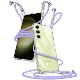 Samsung Galaxy S23 5G ケース クリア ショルダー ギャラクシーS23 スマホケース SC-51D SCG19 カバー 肩掛け 斜めかけ 縄掛けケース 透明 薄型 軽量 TPU+PC 携帯ケース 紐付き 斜めがけ 織りストラップ付