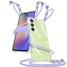 Samsung Galaxy A54 5G ケース クリア ショルダー ギャラクシーA54 スマホケース SC-53D SCG21 カバー 肩掛け 斜めかけ 縄掛けケース 透明 薄型 軽量 TPU+PC 携帯ケース 紐付き 斜めがけ 織りストラップ付