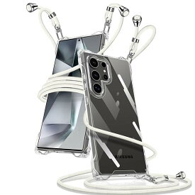 Samsung Galaxy S24 Ultra 5G ケース クリア ショルダー ギャラクシーS24 ultra スマホケース SC-52E SCG26 カバー 肩掛け 斜めかけ 縄掛けケース 透明 薄型 軽量 TPU+PC 携帯ケース 紐付き 斜