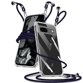 Google Pixel 8a ケース クリア ショルダー ピクセル8a カバー 携帯ストラップ Google Pixel 8a スマホケース 肩掛け 斜めかけ 縄掛けケース 透明 薄型 軽量 TPU 携帯ケース 紐付き 斜めがけ 織りストラップ付き