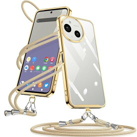 AQUOS sense9 ケース クリア ショルダー SH-53E SHG14 SH-M29 カバー 肩掛け 斜めかけ 縄掛けケース 透明 薄型 軽量 TPU 携帯ケース 紐付き 斜めがけ 織りストラップ付き 長さ調整可能 取り外し可能 落下防止 紛
