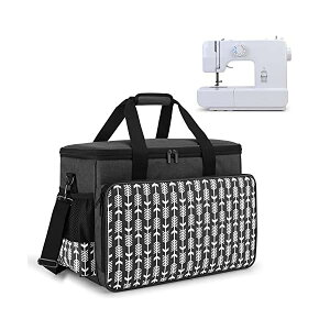 ミシンキャリングケース ミシン収納バッグ 硬い底板付き(矢印付きブラック)