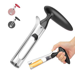 りんごの芯取り アップル芯抜き器 ステンレス鋼 林檎 芯抜き フルーツコアラー 果物の芯取り機 ヘタ取り果物や野菜の皮むき器 鋭い鋸歯刃付き キッチン用品&ガジェットに最適