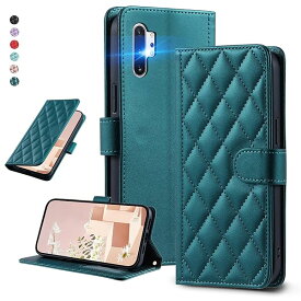 UnivoColors Galaxy Note 10 Plus (SC-01M/SCV45) キルティングレザー調 手帳型ケース エレガント 高質PU マグネット開閉式 カード収納機能 スタンド機能 液晶全面保護 レンズ保護 ストラップ付属(グリーン