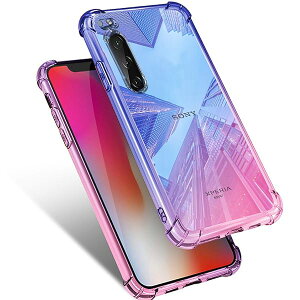 Xperia 5 II �P�[�X �N���A SOG02 SO-52A �ϏՌ� ���^ �O���f�[�V���� ���� TPU�o���p�[ ���^ �y�� ��