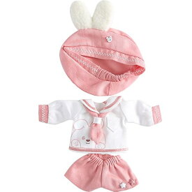 OB11 オビツドール 11cmボディ用 セーラー服 人形用 おもちゃ衣装 3点セット(ピンク・ウサギ半