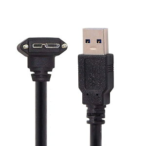 Micro USB 3.0�P�[�u�� USB 3.0 Type A �I�X - Micro B �I�X 90�x �_�E���A���O���P�[�u�� �}�E���g�p�l