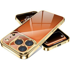 �P�[�X �p�� iPhone 17 Pro �N���A �J�o�[ �ϏՌ� ���^ �ČRMIL�K�i tpu �J�o�[ �l�C(�S�[���h)