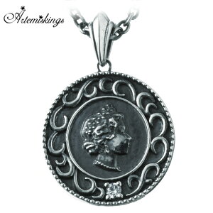 アルテミスキングス ARTEMISKINGS リバーシブルコインペンダント トップのみ【skz】ブランド メンズ レディース ネックレス シルバー925 シンプル コイン メダル ジルコニア 王冠 クラウン ティ