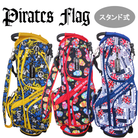 【送料無料】【ネームプレート刻印無料】パイレーツフラッグ　スタンド式キャディバッグ　/PIRATES　FLAG