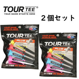 ▼2個セット▼ツアーティー プラス　TOUR　TEE　 PLUS ＋ ( 段付き80mm 4本入り×2パック ) 段上45mm/ USGA R＆Aルール適合　ゴルフ ティー